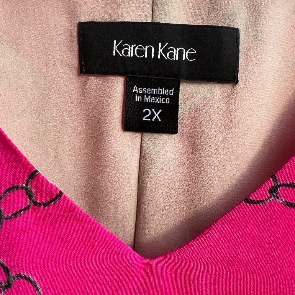 🆕 🇮🇹 Karen Kane "Haute Pink" Blouse in Size 2X (NWT) - Picture 10 of 11